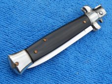 NOS 7-3/4" Vintage 70's Italian Stiletto blackhorn handles *Rostfrei stamp
