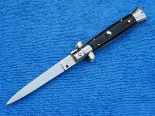 Rare 8" Vintage ItalianStiletto Blackhorn handles *Rosa Uliana Primo* stamp Rare 8" Vintage ItalianStiletto Blackhorn handles *Rosa Uliana Primo* stamp