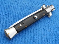Rare 8" Vintage ItalianStiletto Blackhorn handles *Rosa Uliana Primo* stamp