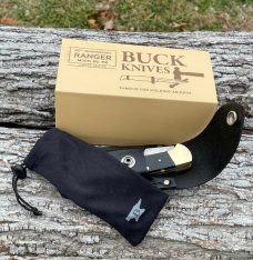 BUCK 112 ** 50th ANNIVERSARY LEGACY COLLECTION 440C IN CLOTH POUCH & LEATHER SHEATH