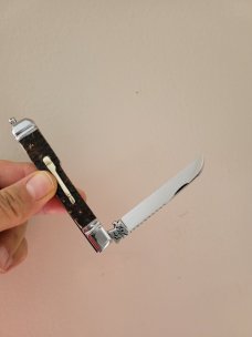 3 3/4" Custom Made Knife, Premium Stag Handle, Very Nice Pattern!