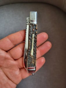 3 3/4" Custom Made Knife, Premium Stag Handle, Very Nice Pattern!