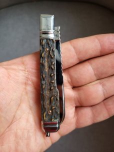 3 3/4" Custom Made Knife, Premium Stag Handle, Very Nice Pattern!