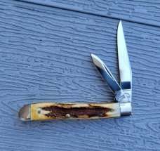Schatt & Morgan Titusville PA. Keystone Series 2005 Stag 032117 Reversed Peanut Knife