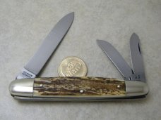 Kissing Crane Germany Stag 0187 Anglo Saxon Whittler Knife 1975 NKCA Club Knife