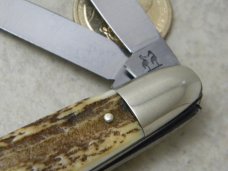 Kissing Crane Germany Stag 0187 Anglo Saxon Whittler Knife 1975 NKCA Club Knife