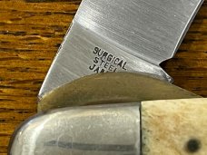Parker Eagle Brand J-4132 Single-Blade Hawkbill Liner-Lock Knife w/Smooth Bone Scales Japan