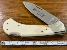 Parker Cut. Co. K-344 Hand Made Single-Blade Lockback Knife w/Smooth Bone Scales Japan