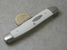 Case XX USA 4380 White Large Whittler Knife 1976 NKCA Club Knife