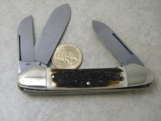 Kissing Crane Germany Large 3 Blade Canoe Stag Knife 1977 NKC and DA Club Knife