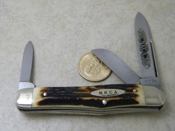 Robt Klaas Kissing Crane Germany Stag Gunstock Whittler Knife 1980 NKC Club Knife Robt Klaas Kissing Crane Germany Stag Gunstock Whittler Knife 1980 NKC Club Knife