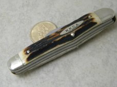 Robt Klaas Kissing Crane Germany Stag Gunstock Whittler Knife 1980 NKC Club Knife