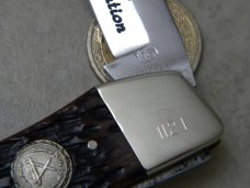 Hen and Rooster Bertram Cutlery Germany Bone Lockback Knife 1984 NKCA Club Knife
