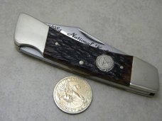 Hen and Rooster Bertram Cutlery Germany Bone Lockback Knife 1984 NKCA Club Knife
