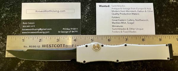 Microtech Halo 3 Clone Out The Front (OTF) Switchblade Knife, Gray Handle, Unused 