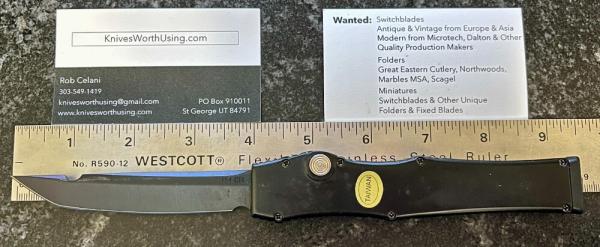 Microtech Halo 3 Clone Out The Front (OTF) Switchblade Knife, Black Handle, Unused 