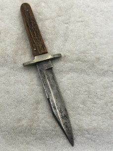 Vintage Occident Fixed Blade Stag handle Sheath knife Great Used Condition