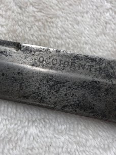 Vintage Occident Fixed Blade Stag handle Sheath knife Great Used Condition