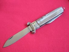 VINTAGE ROSA V. MANIAGO INOX STAMPED ITALIAN MANUAL SHELL PULLER KNIFE