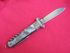 VINTAGE ROSA V. MANIAGO INOX STAMPED ITALIAN MANUAL SHELL PULLER KNIFE