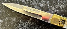 Rare Bayonet Blade Mexico Bullfighter Lever Lock Switchblade Knife, Made In Japan, Unused 