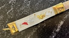 Rare Bayonet Blade Mexico Bullfighter Lever Lock Switchblade Knife, Made In Japan, Unused 