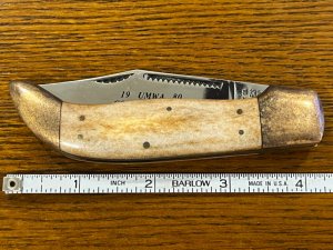 Parker Cut Co Ltd Ed 1980 Coal Miners of Illinois Clasp Knife wSmooth Bone Scales SN146 Japan