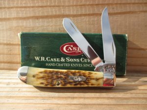 Case XX 6207 Amber Bone Mini Trapper 