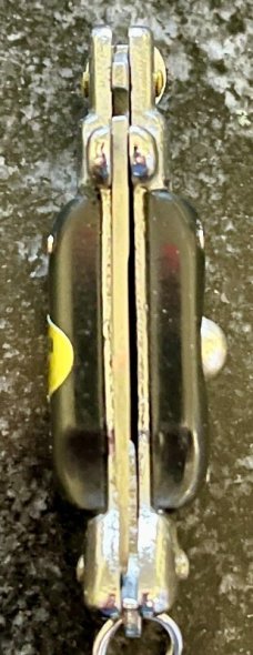 Miniature Keychain Switchblade Knife, China, 3.5 Inch Fishtail Style, Unused