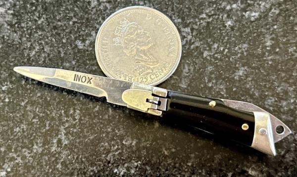 Rare Miniature Keychain Deerfoot Lever Lock Switchblade Knife, Japan, Unused 