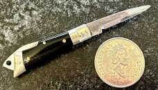 Rare Miniature Keychain Deerfoot Lever Lock Switchblade Knife, Japan, Unused 