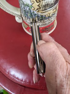Hubertus Automatic Knife Micart double blade that is a hidden release trick pen blade release