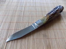 Unused KA-BAR Dog's head #11230 Stag 1988 Lockback knife