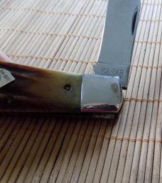 Unused KA-BAR Dog's head #11230 Stag 1988 Lockback knife