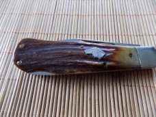 Unused KA-BAR Dog's head #11230 Stag 1988 Lockback knife