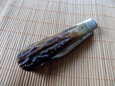 Unused KA-BAR Dog's head #11230 Stag 1988 Lockback knife