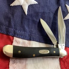Case xx 1989 Peanut Knife (MDL# 2220 SS) w/ Slick Black Handles -NOS in NM Condition