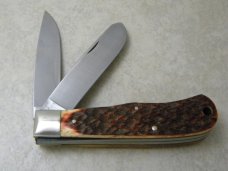 Camillus USA Bone 1988 NKCA Club Jumbo Trapper Knife 