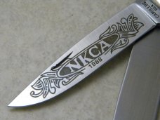 Camillus USA Bone 1988 NKCA Club Jumbo Trapper Knife 
