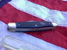 J A Henckels Stockman Pocket Knife with Blue Bone Handles! NOS & M/NM in Orig box