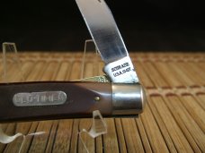 SCHRADE OLD TIMER 194OT GUNSTOCK TRAPPER VINTAGE U.S.A. MADE LINER LOCK CARBON STEEL POCKET KNIFE 
