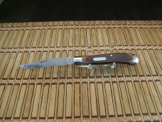 SCHRADE OLD TIMER 194OT GUNSTOCK TRAPPER VINTAGE U.S.A. MADE LINER LOCK CARBON STEEL POCKET KNIFE 