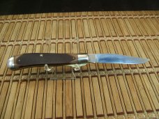 SCHRADE OLD TIMER 194OT GUNSTOCK TRAPPER VINTAGE U.S.A. MADE LINER LOCK CARBON STEEL POCKET KNIFE 