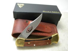 Buck Custom USA Wood NKCA Club Lockback Knife w/Pouch & Box
