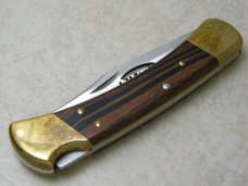 Buck Custom USA Wood NKCA Club Lockback Knife w/Pouch & Box