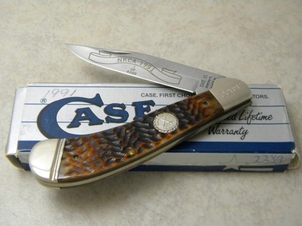Case XX Bradford PA USA DB61100 Bone 1991 Saddlehorn NKCA Club Knife