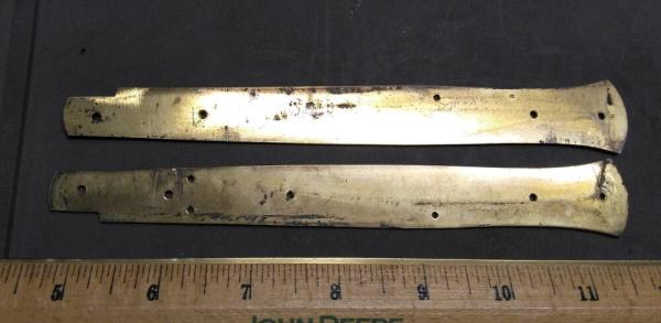 Item#011- Set of Brass liners for 13 inch B Rostfrei Italy Stiletto Switchblade Parts Repair Item#011- Set of Brass liners for 13 inch B Rostfrei Italy Stiletto Switchblade Parts Repair