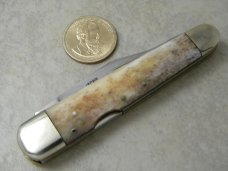 Parker Cut. Co. Japan Smooth Bone-Stag Lockback Whittler Knife in Box