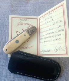 Vincenzo Balistreri Fancy Jack..3.75..Interior Mammoth..Rwl34..Mokume bolsters/accents..coa...slip.