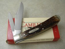 Camillus NY USA Bone 1995 NKCA Club Dogleg Trapper Knife NIB